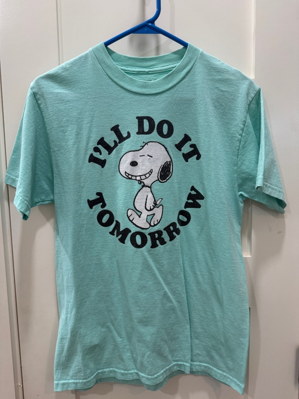 Peanuts Mint Snoopy 'I'll Do It Tomorrow' Graphic Tee